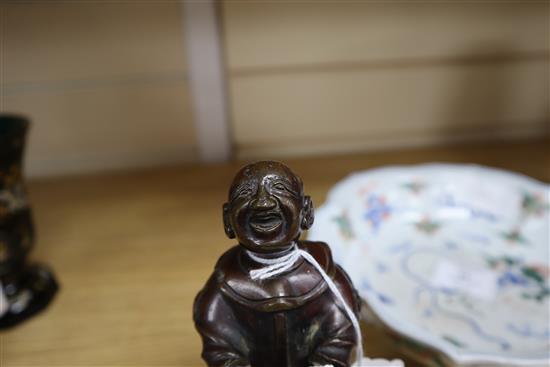 A Chinese bronze figure height 17cm